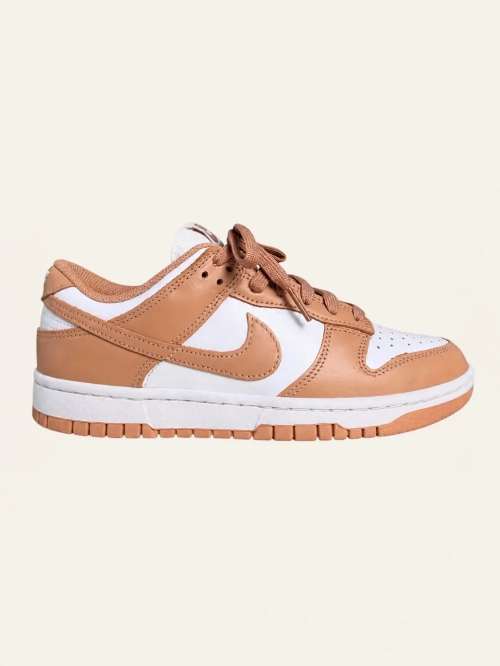 Nike Dunk Low Sneakers Leather White Rose Whisper Blush Pink Women’s Size 7.5